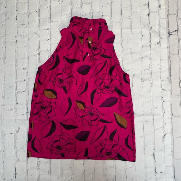 Silk Christian Aujard Sleeveless Floral Blouse - Picture 2 of 4